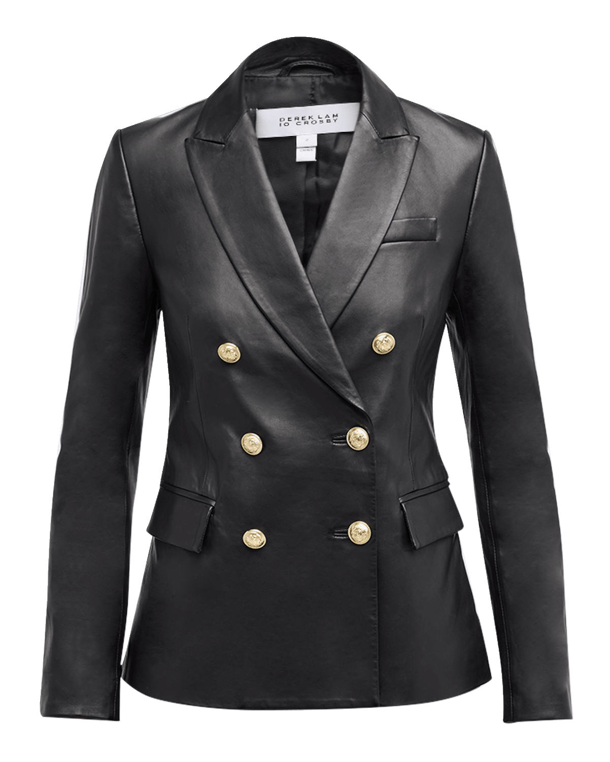 Derek Lam 10 Crosby Franklin Double-Breasted Leather Jacket