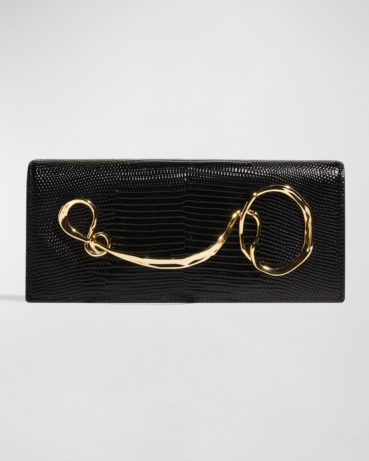 Twisted Gold Side Handle Clutch Purse