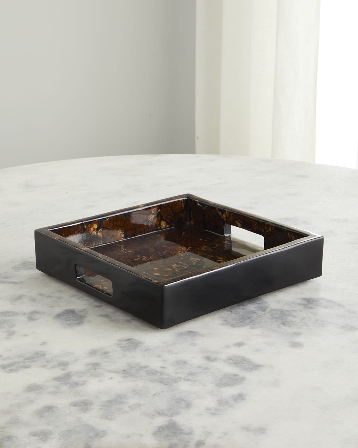LADORADA Burl Veneer Square Tray