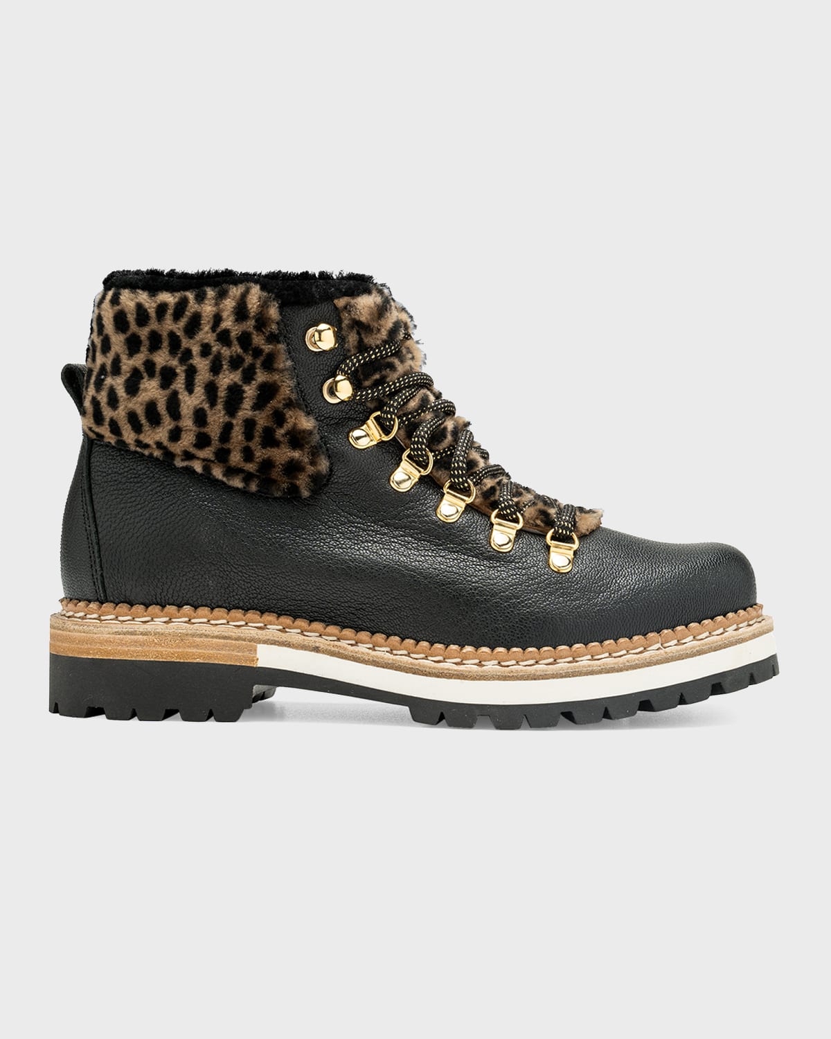 leather and leopard print boots