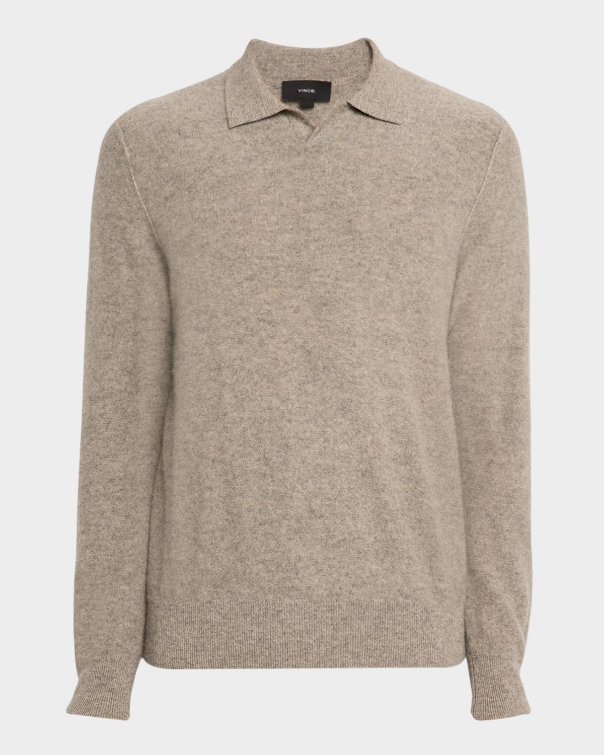 Vince Men's Boiled Cashmere Polo Shirt