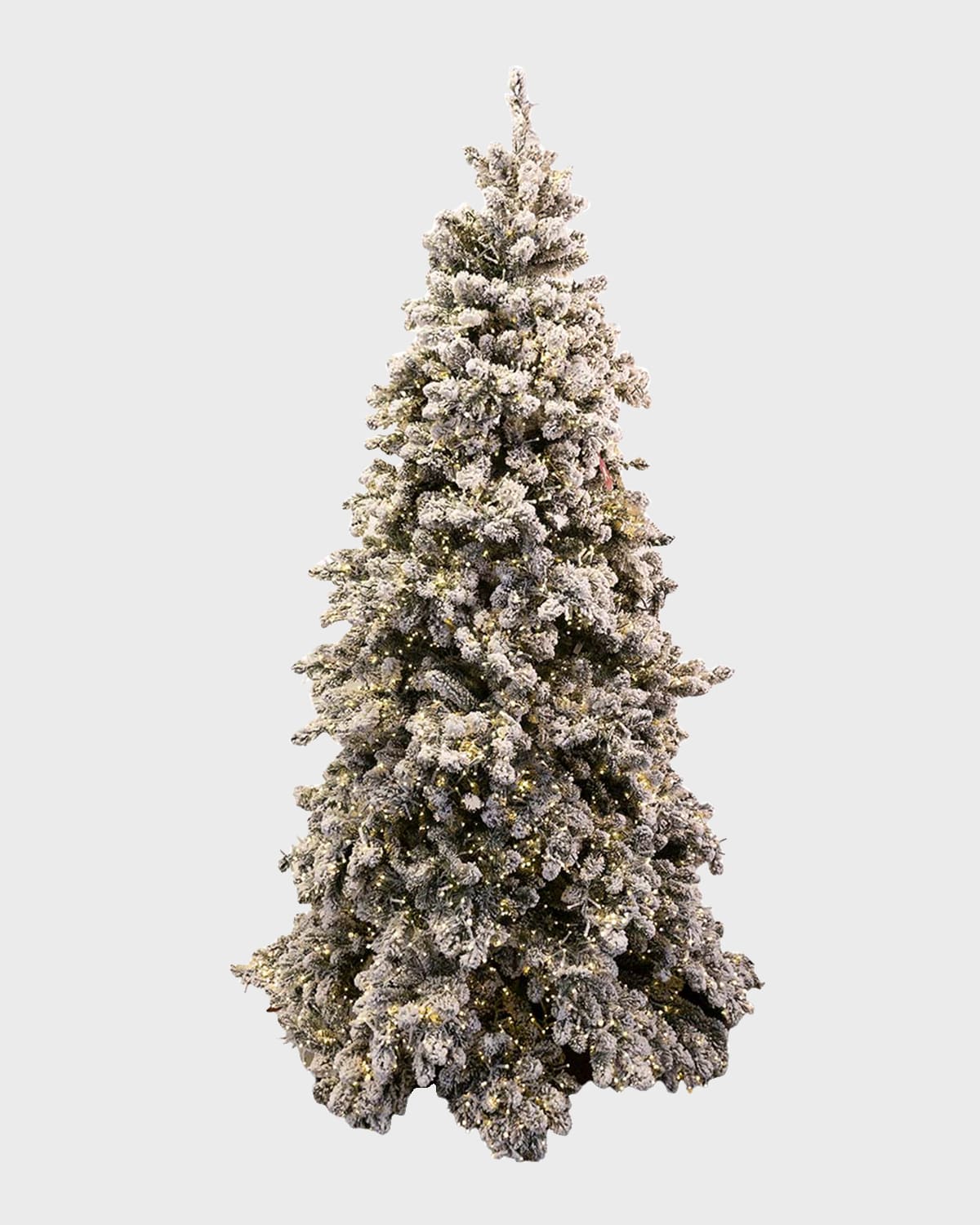 Barcana Snowy Royal Majestic Pine Pre-Lit Christmas Tree w/ Cluster Warm White LED Lights, 7.5 '
