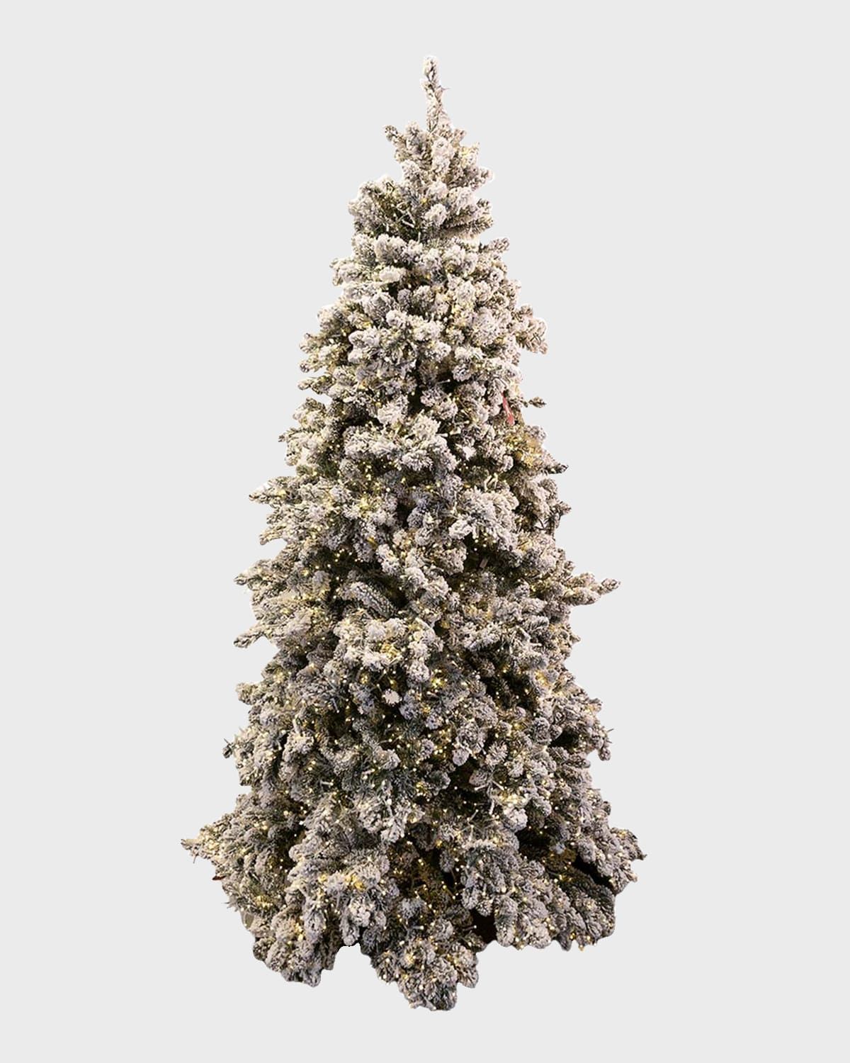 Barcana Snowy Royal Majestic Pine Pre-Lit Christmas Tree w/ Cluster Warm White LED Lights, 9 '