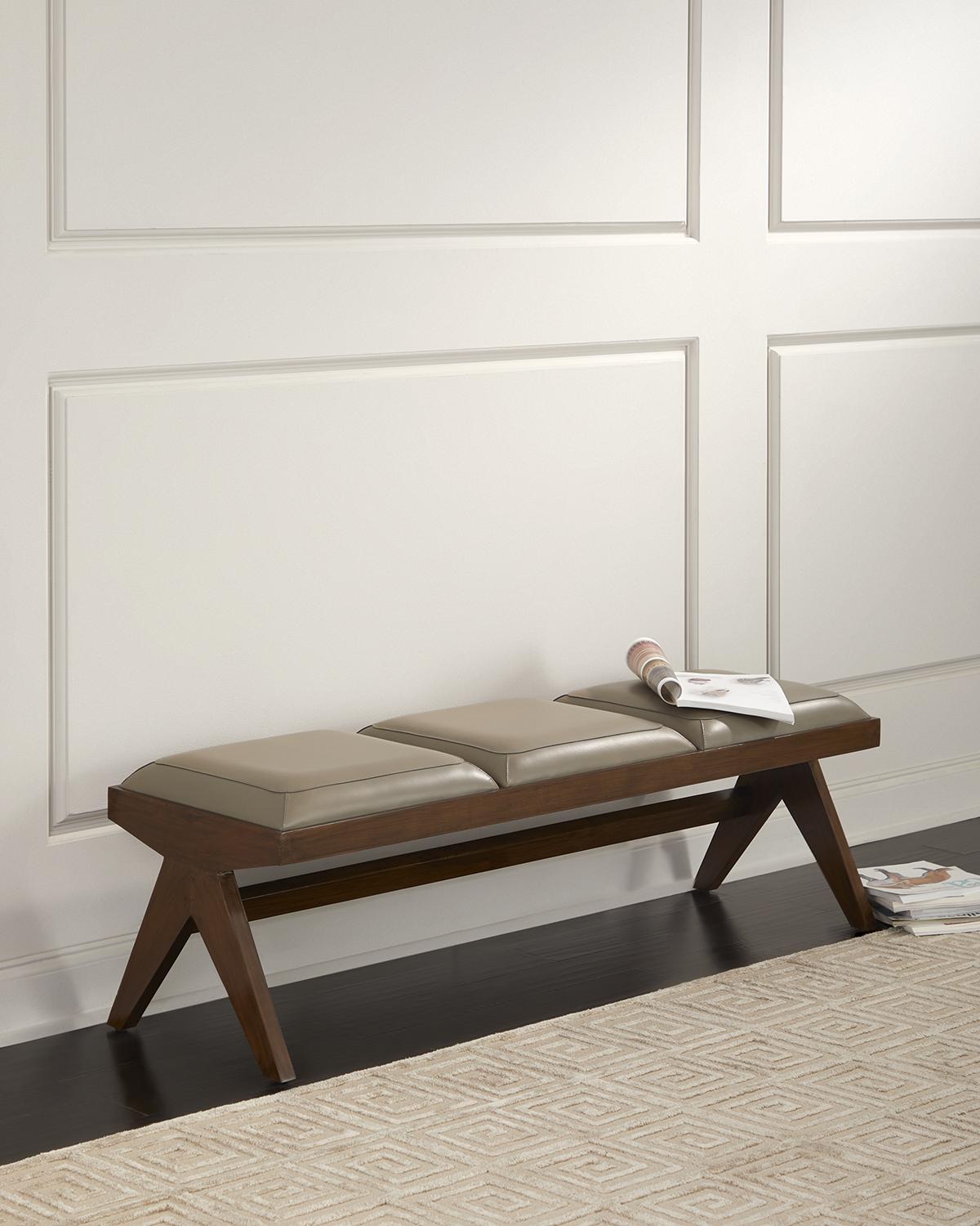 Luchesse Leather Bench, 58"