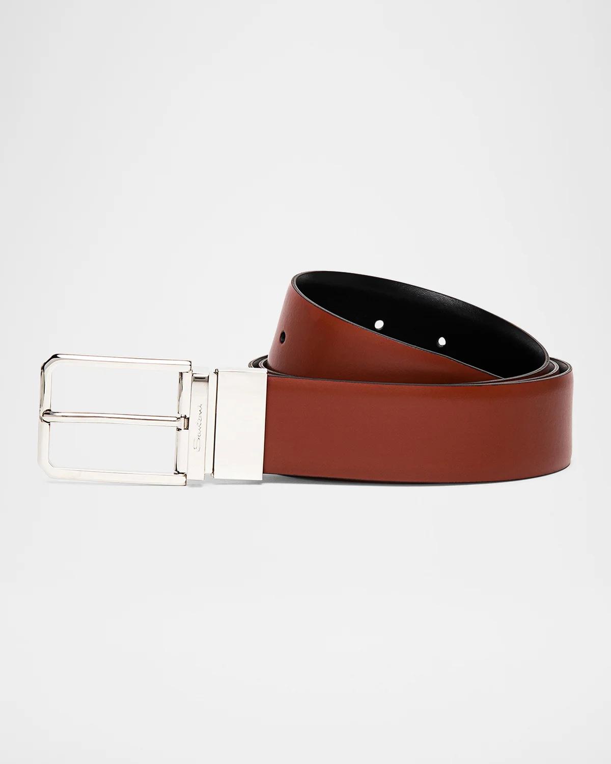 Santoni Men's Reversible Leather Belt