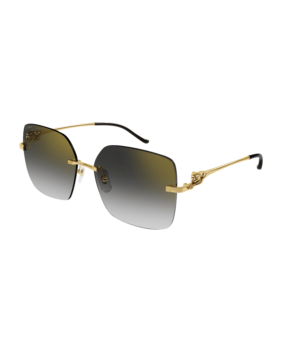 Cartier Panther Square Metal Sunglasses