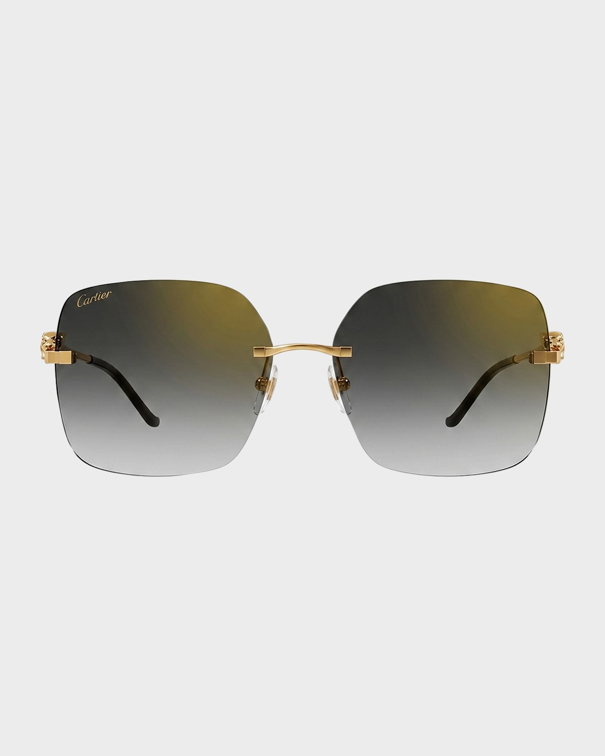 Cartier Panther Square Metal Sunglasses