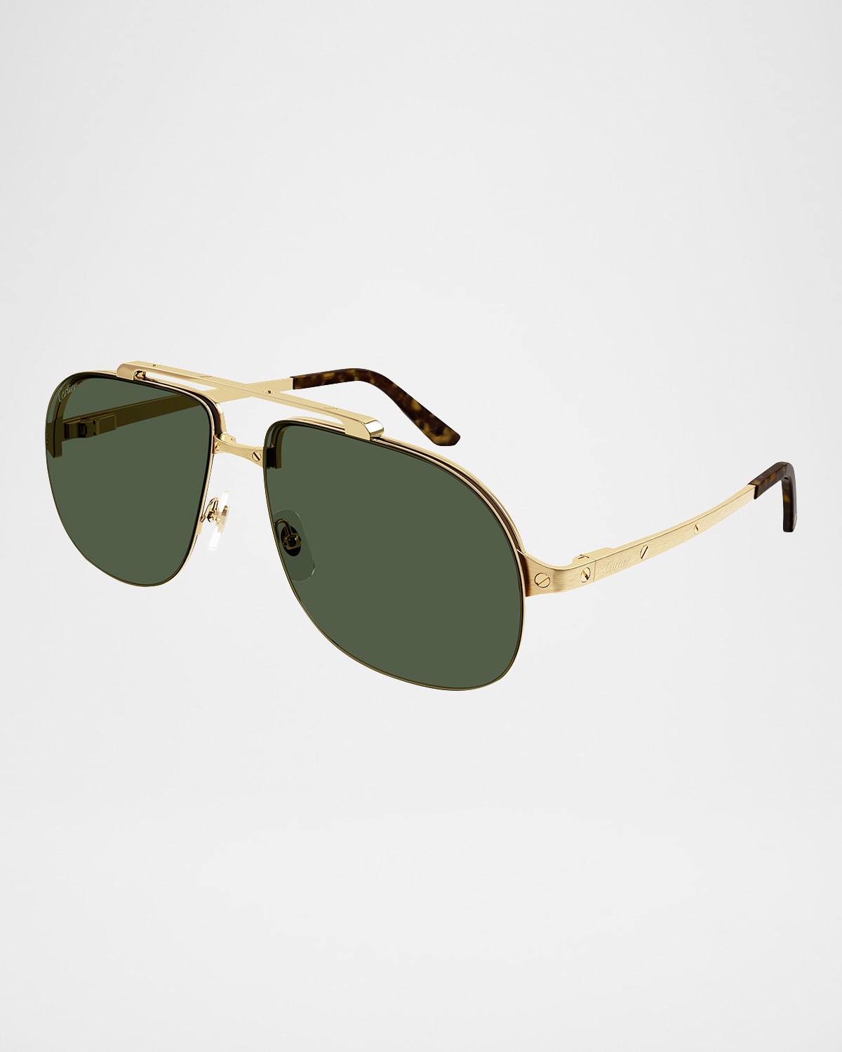 Cartier Men 's Double-Bridge Metal Aviator Sunglasses