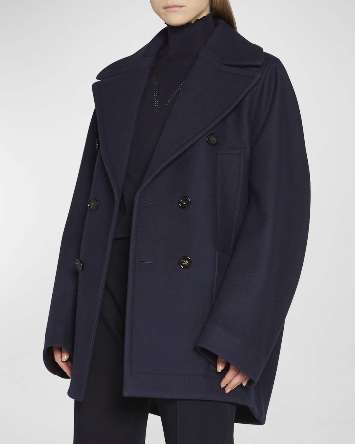Bottega Veneta Oversize Stretch Wool Coat