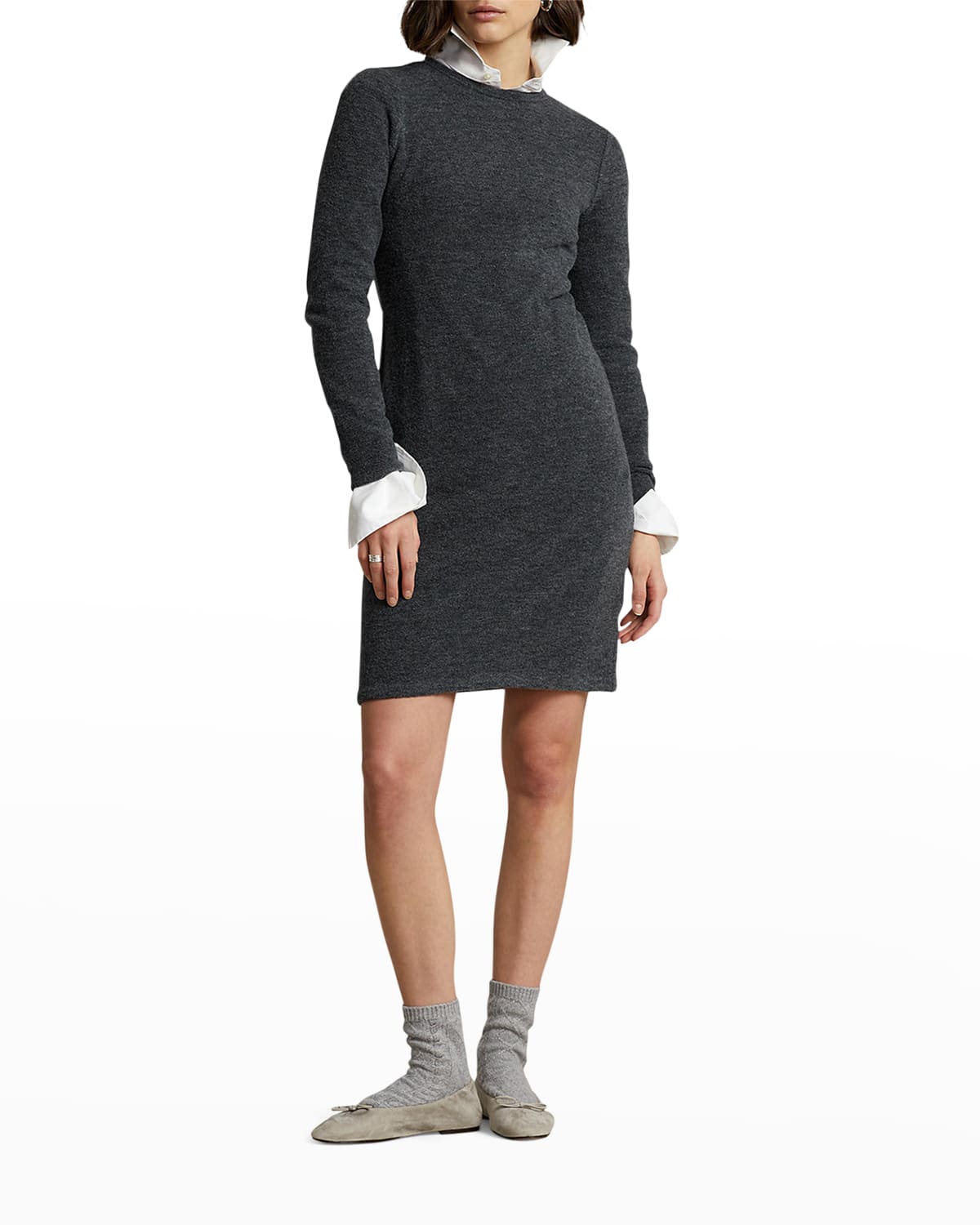 Long Sleeve Wool Dress | Neiman Marcus