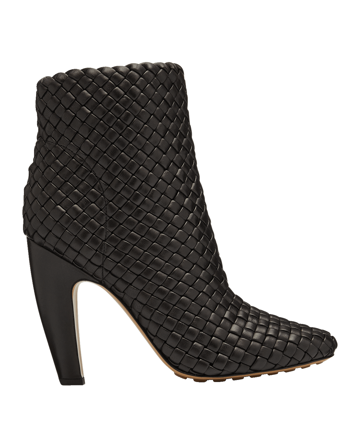 Bottega Veneta Lido Intrecciato Leather Ankle Booties