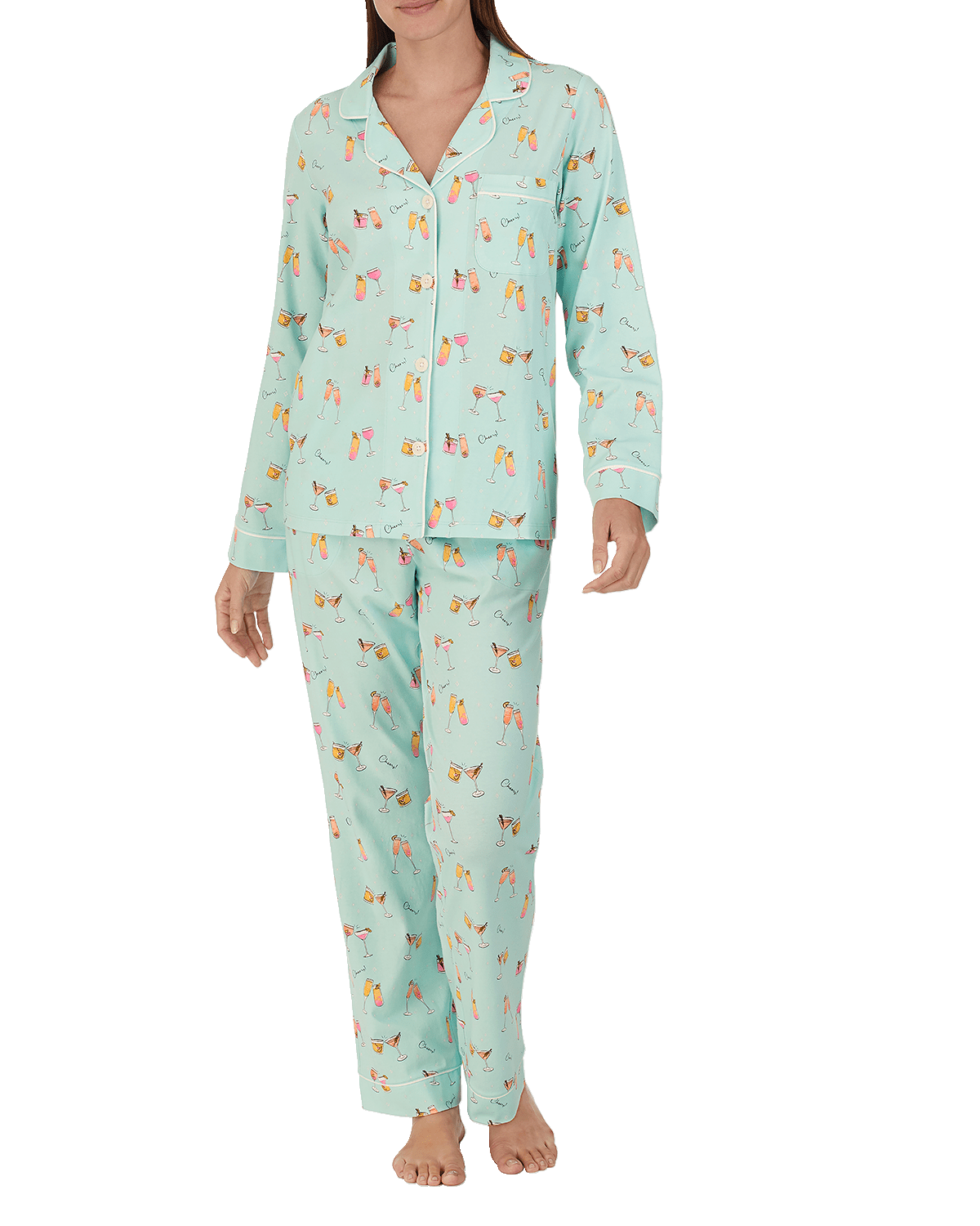 Desmond & Dempsey Large Leopard LongSleeve Pajama Set Neiman Marcus