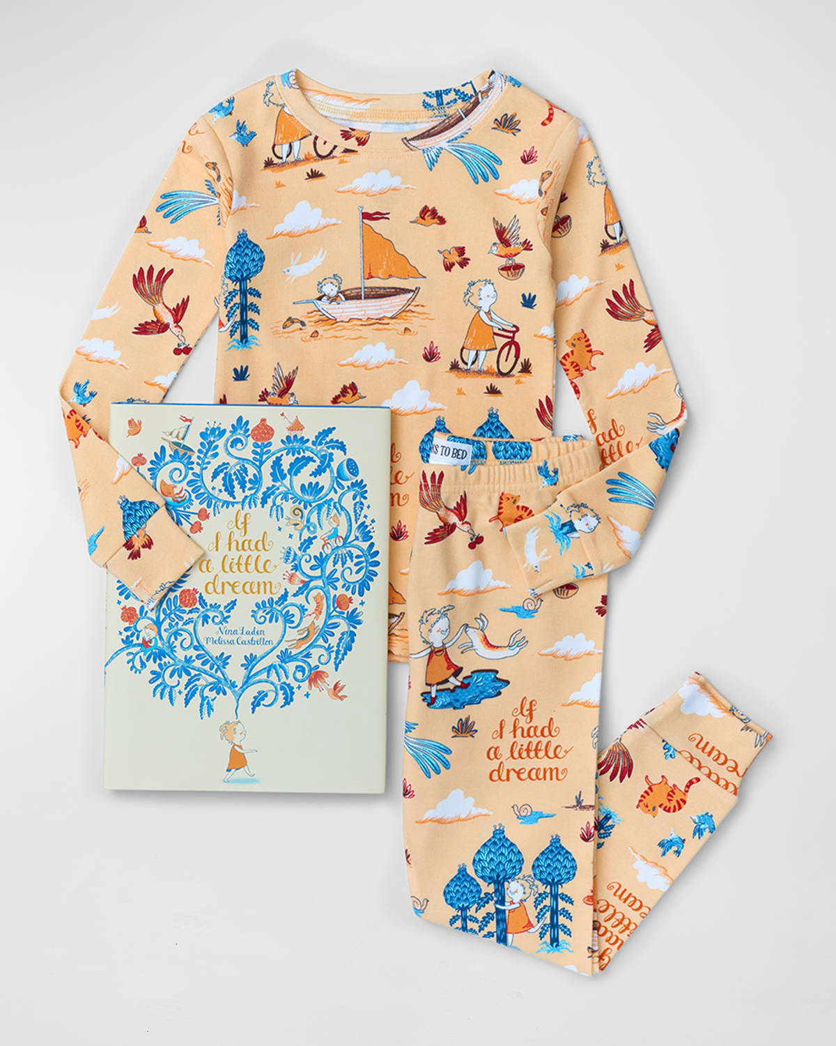 Books To Bed Girl 's If I Had A Little Dream Pajama Book Set, Size 2-