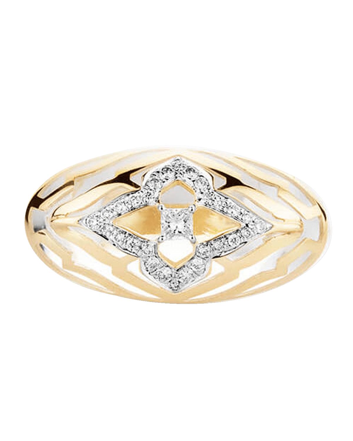 Farah Khan Atelier 18K Yellow Gold Pure Clear Kashmir Vivacious Ring, Size 7