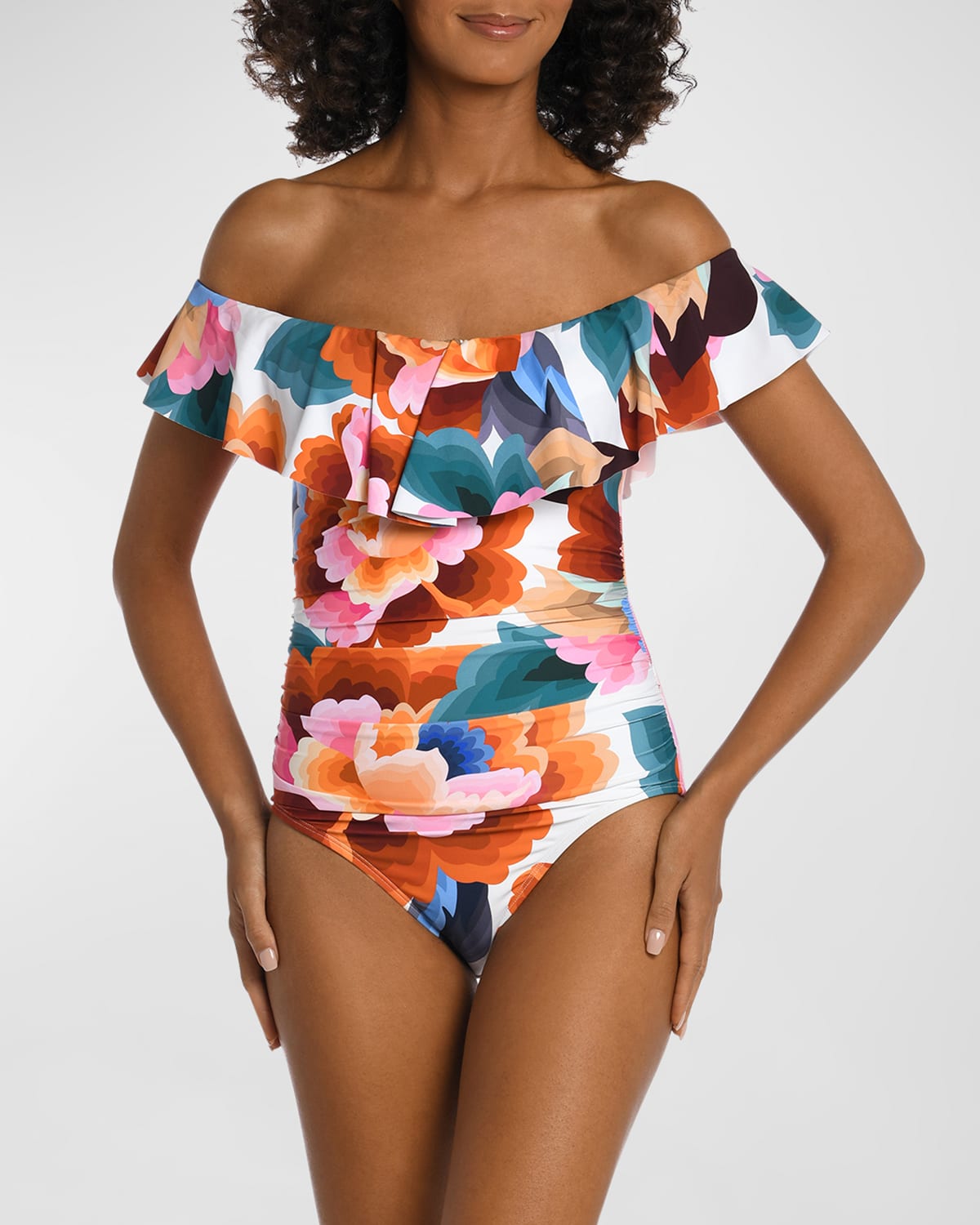 Vanansa Ruffled High Waisted Bikinis Sets for Women Two Piece Tummy Control Bathing Suits Asymmetric Ruffle Swimwear 