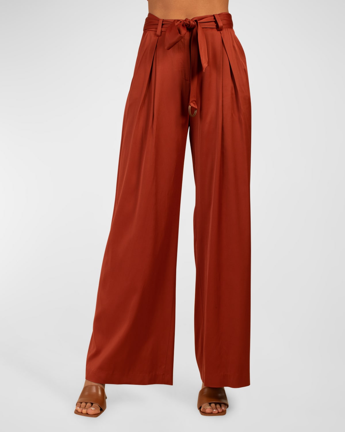 Pleated Wide Leg Pants Neiman Marcus