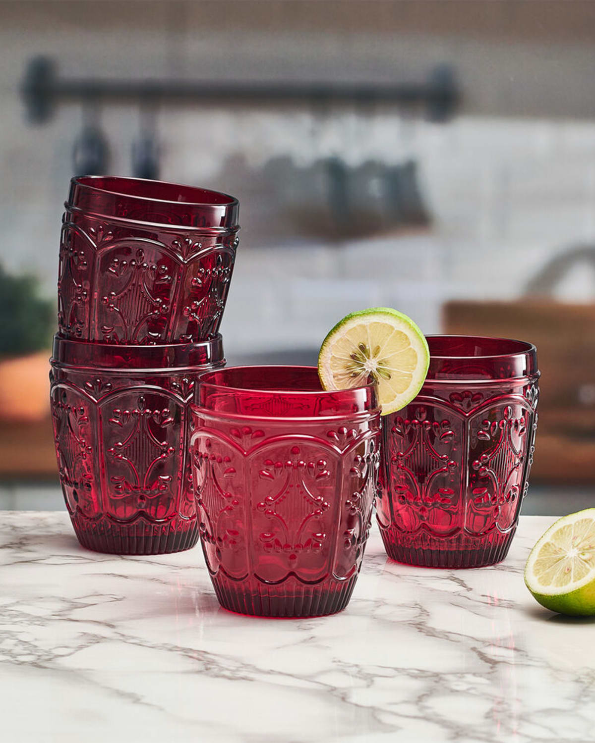 Fitz & Floyd Trestle Double Old Fashioned Glasses - Set of 4