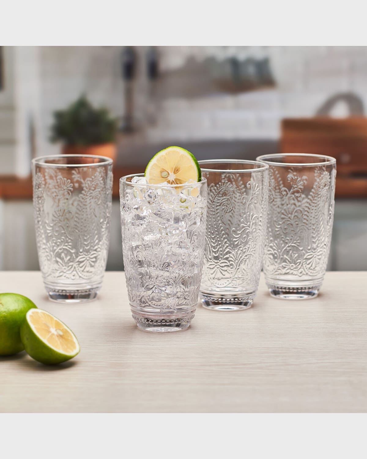 Fitz & Floyd Maddi Highball Glasses, Set of 4
