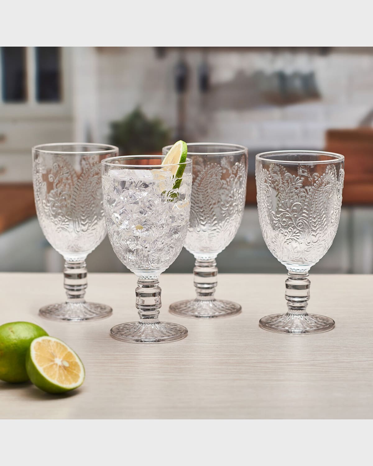 Fitz & Floyd Maddi Goblet Glasses, Set of 4