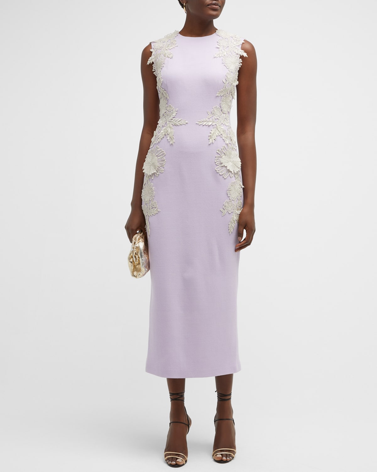 Jewel Trim Neck Mini Dress