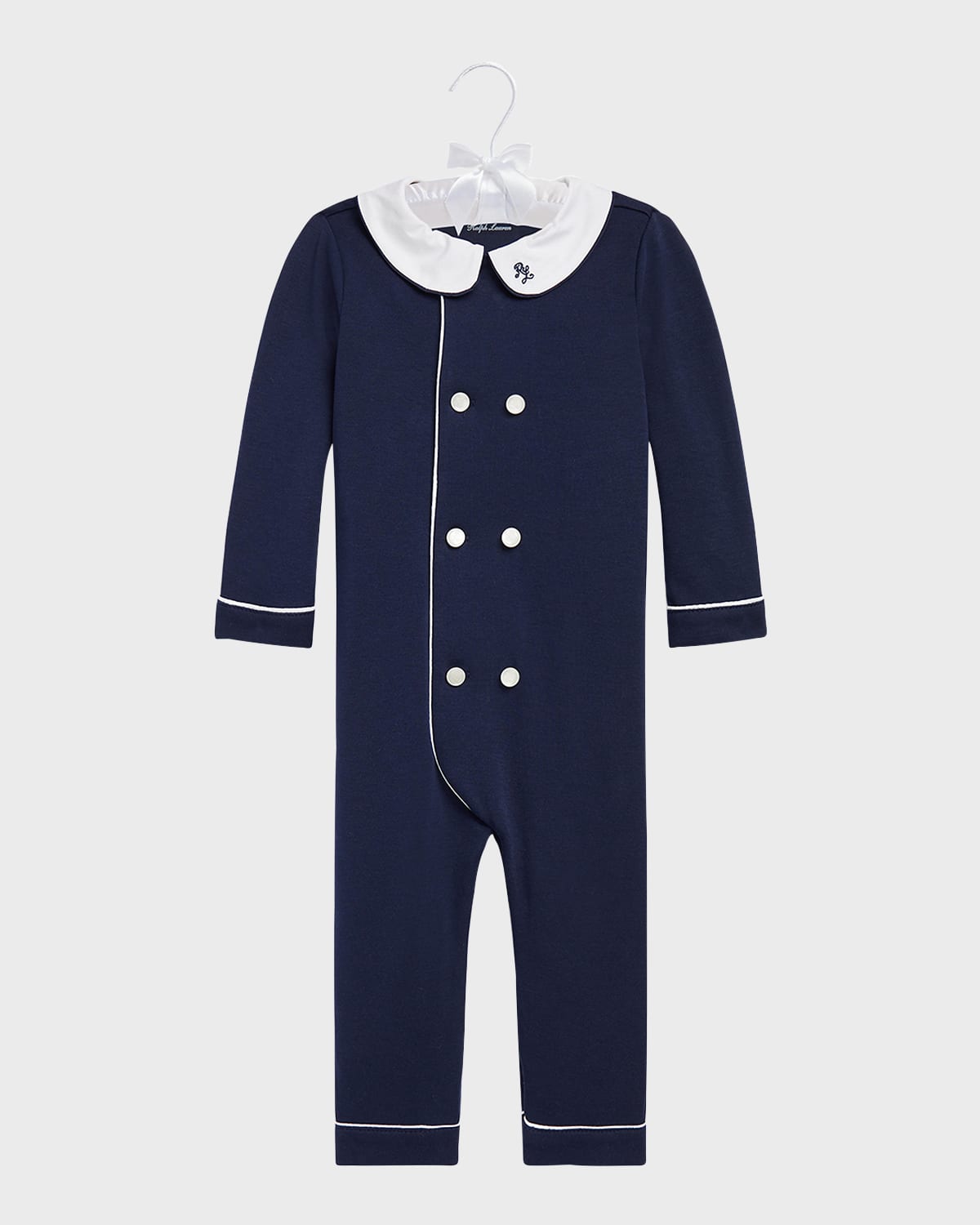 Ralph Lauren Childrenswear Boy's Double Breasted Embroidered Coverall, Size 3M-24M