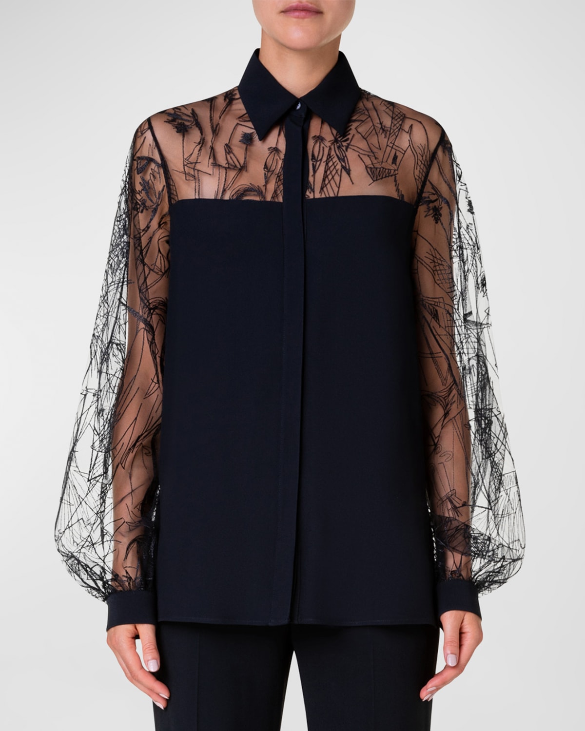 Émanou Alexandra Silk Blend Relaxed Fit Blouse
