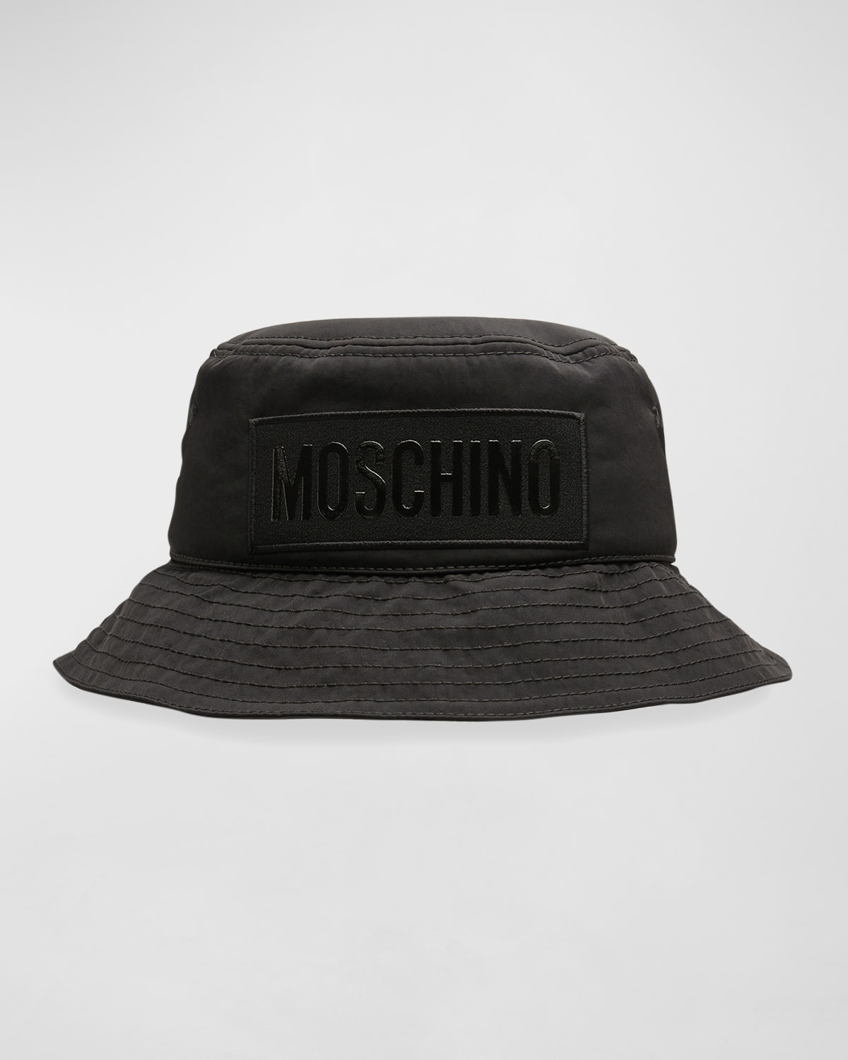 Moschino Men's Tonal Logo Nylon Bucket Hat