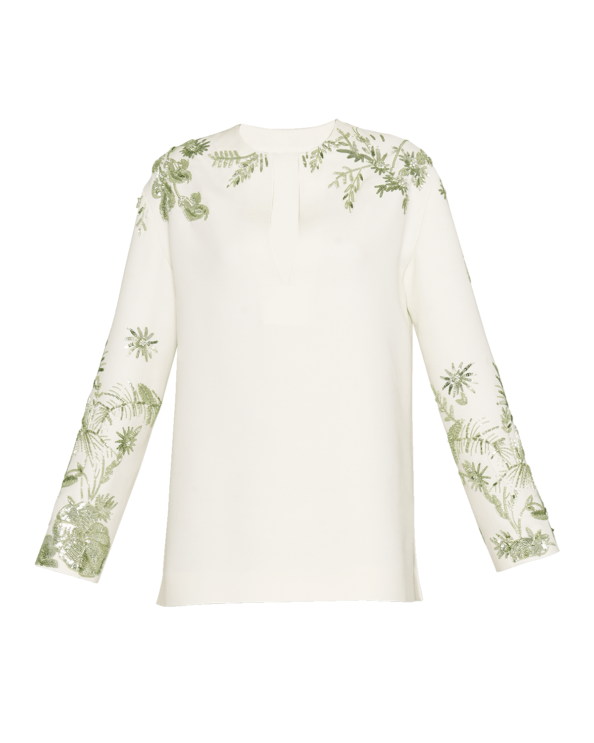 Valentino Garavani Crepe Couture Embroidered Tunic Dress