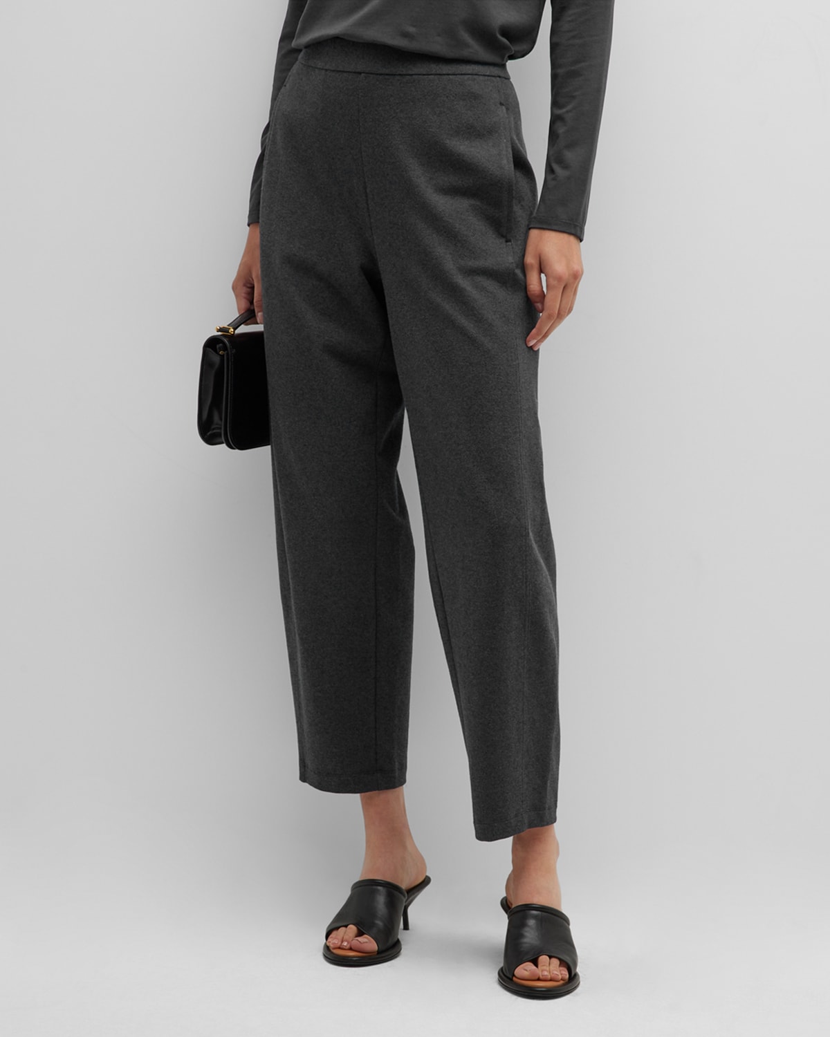 eileen fisher crop stretch knit pants