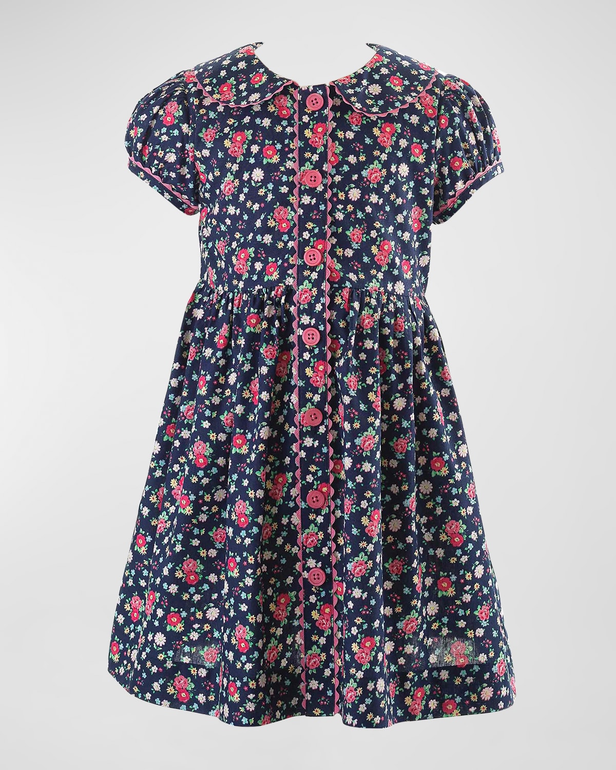 Rachel Riley Girl's Floral-Button Down Dress, Size 2-10