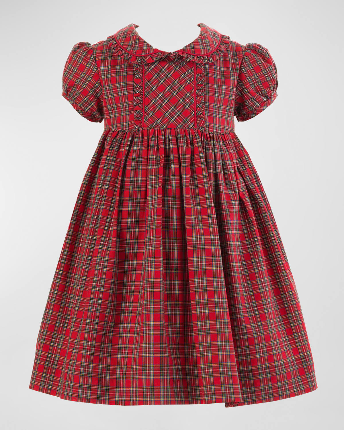 Rachel Riley Girl's Tartan-Print Frill Dress W/ Bloomers, Size 6M-24M