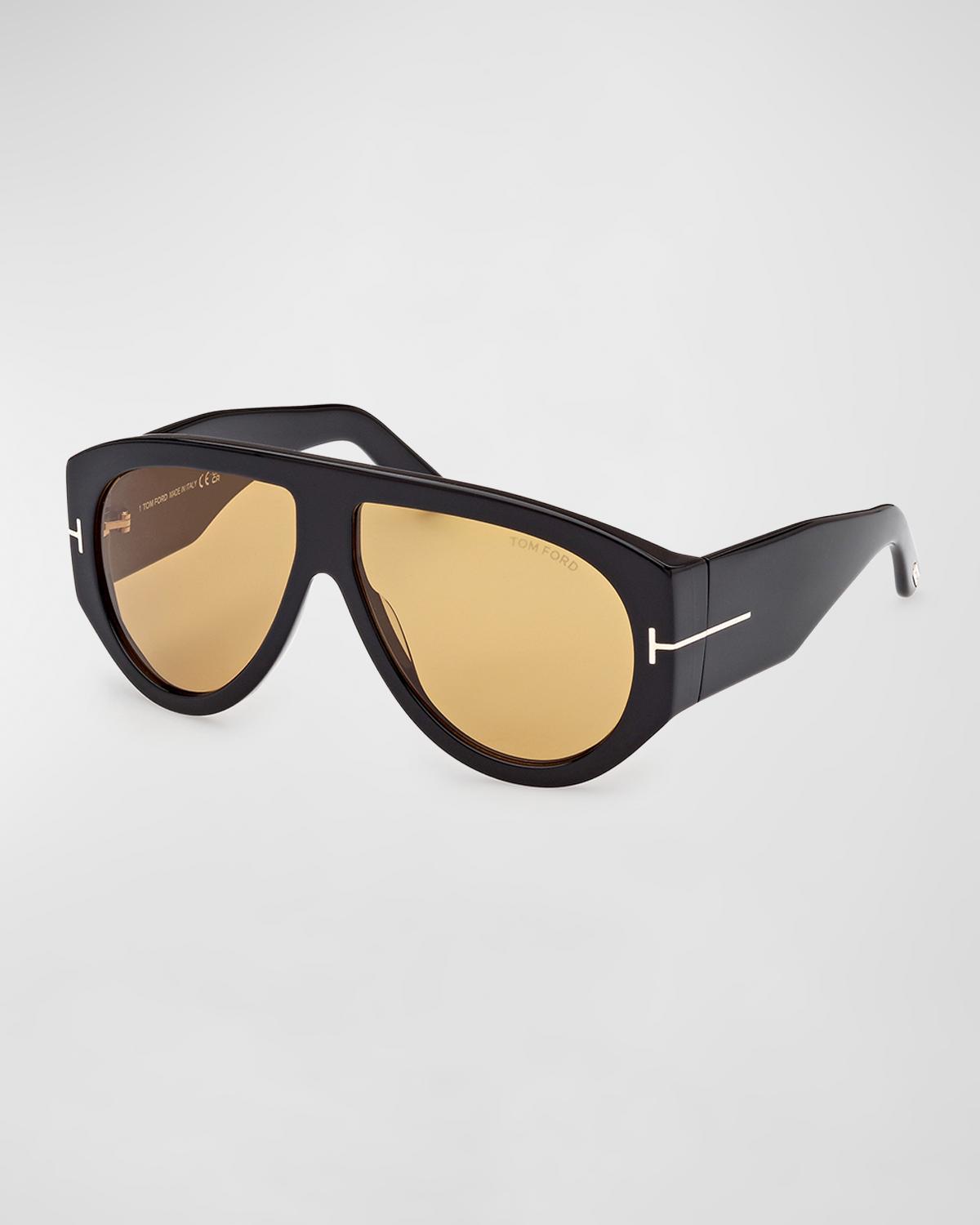TOM FORD Men's Bronson T-Logo Shield Sunglasses
