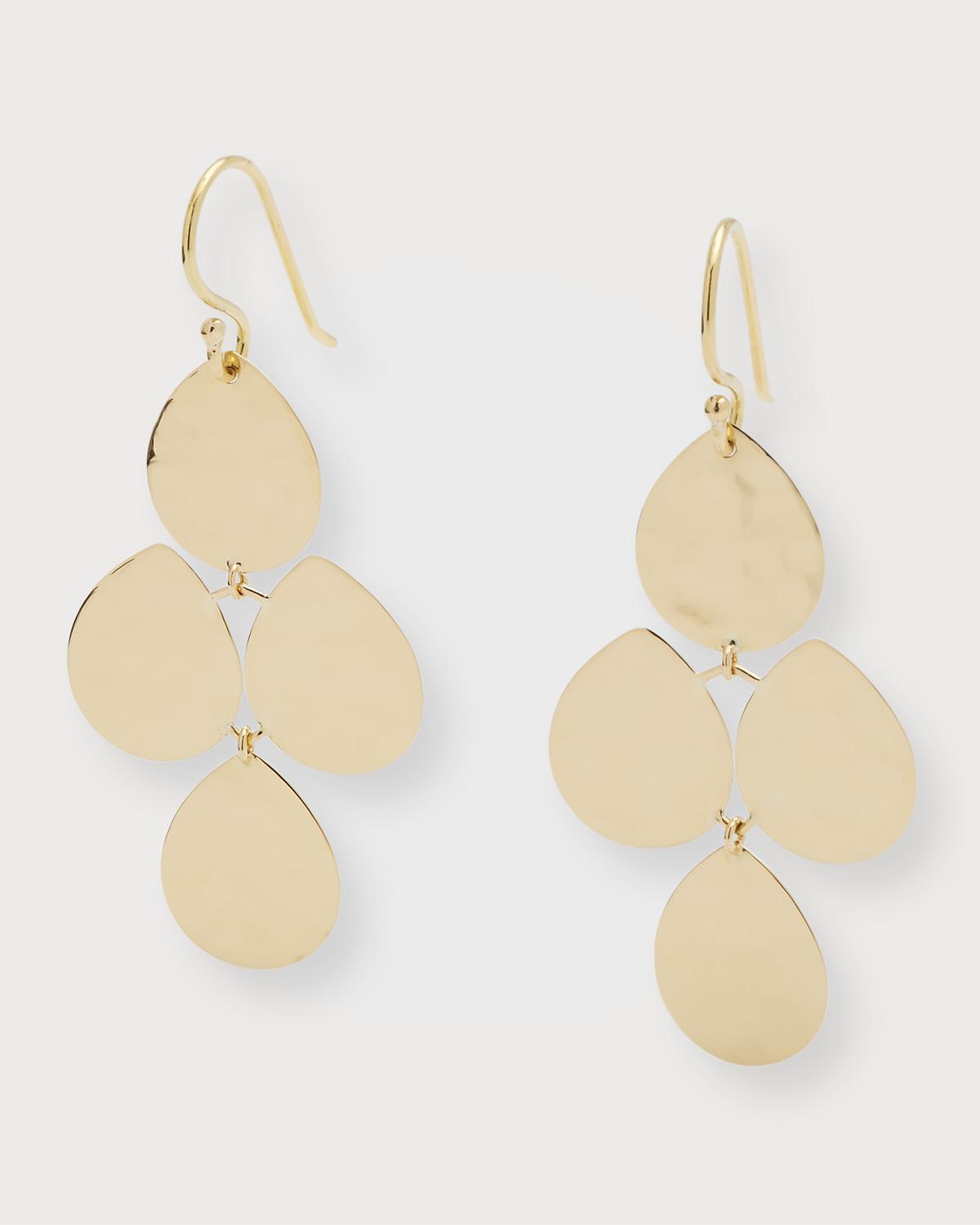 Small Crinkle Cascade Earrings in 18K Gold