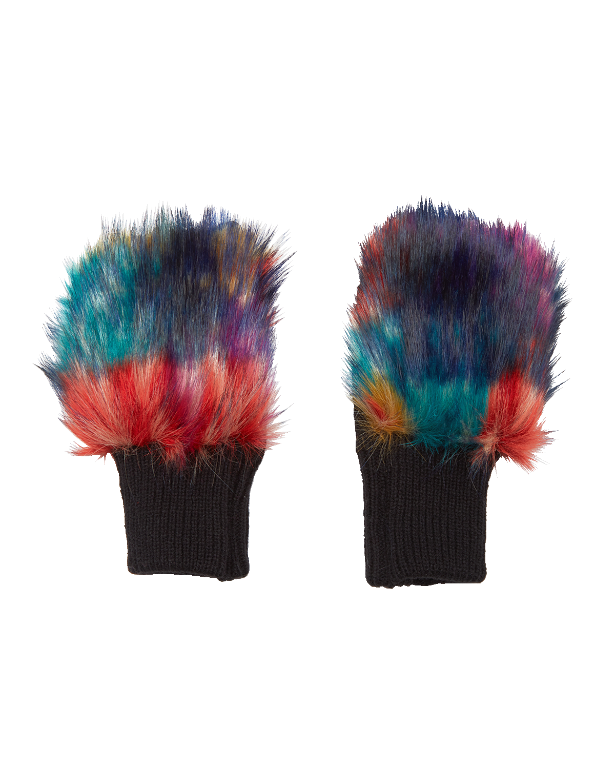 Jocelyn Multi-Color Wool & Faux Fur Mittens