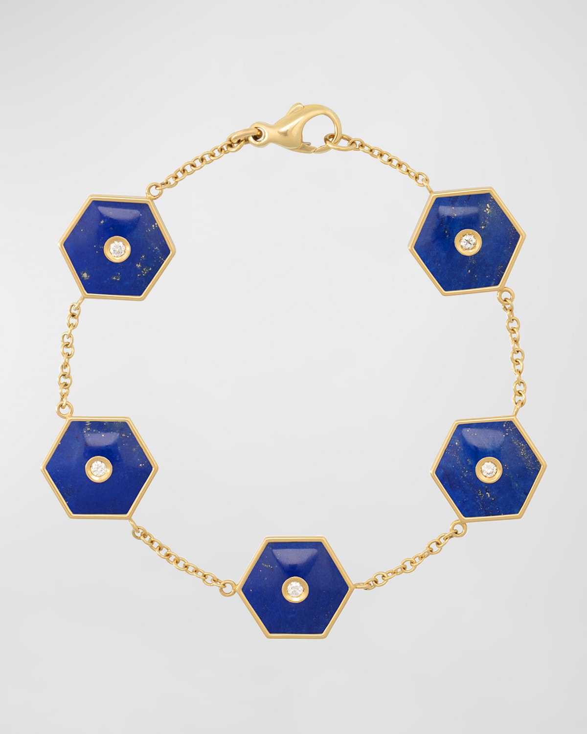 Miseno Baia Sommersa 18K Yellow Gold Bracelet with White Diamonds and Lapis