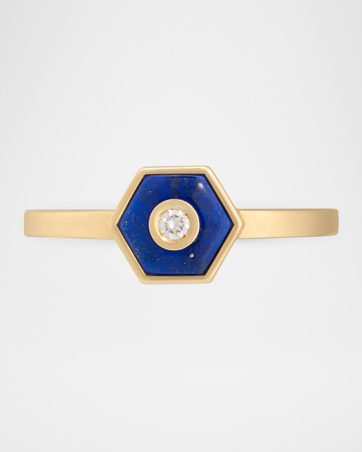 Miseno Baia Sommersa 18K Yellow Gold Ring with White Diamond and Lapis