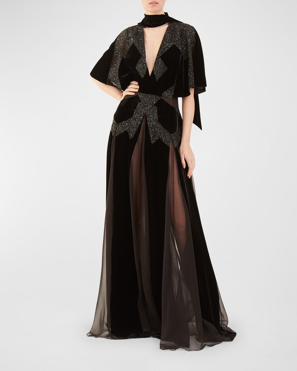 Silk Chiffon Gown | Neiman Marcus