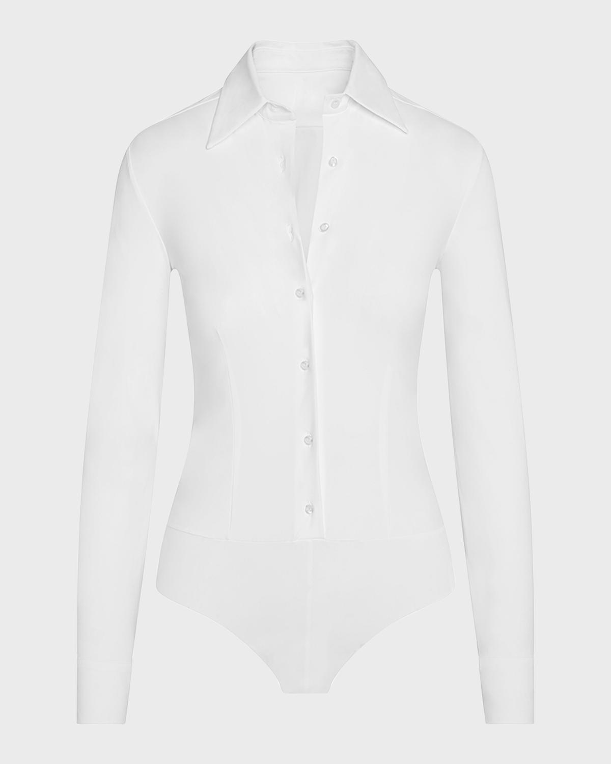 Commando Button-Front Oxford Bodysuit