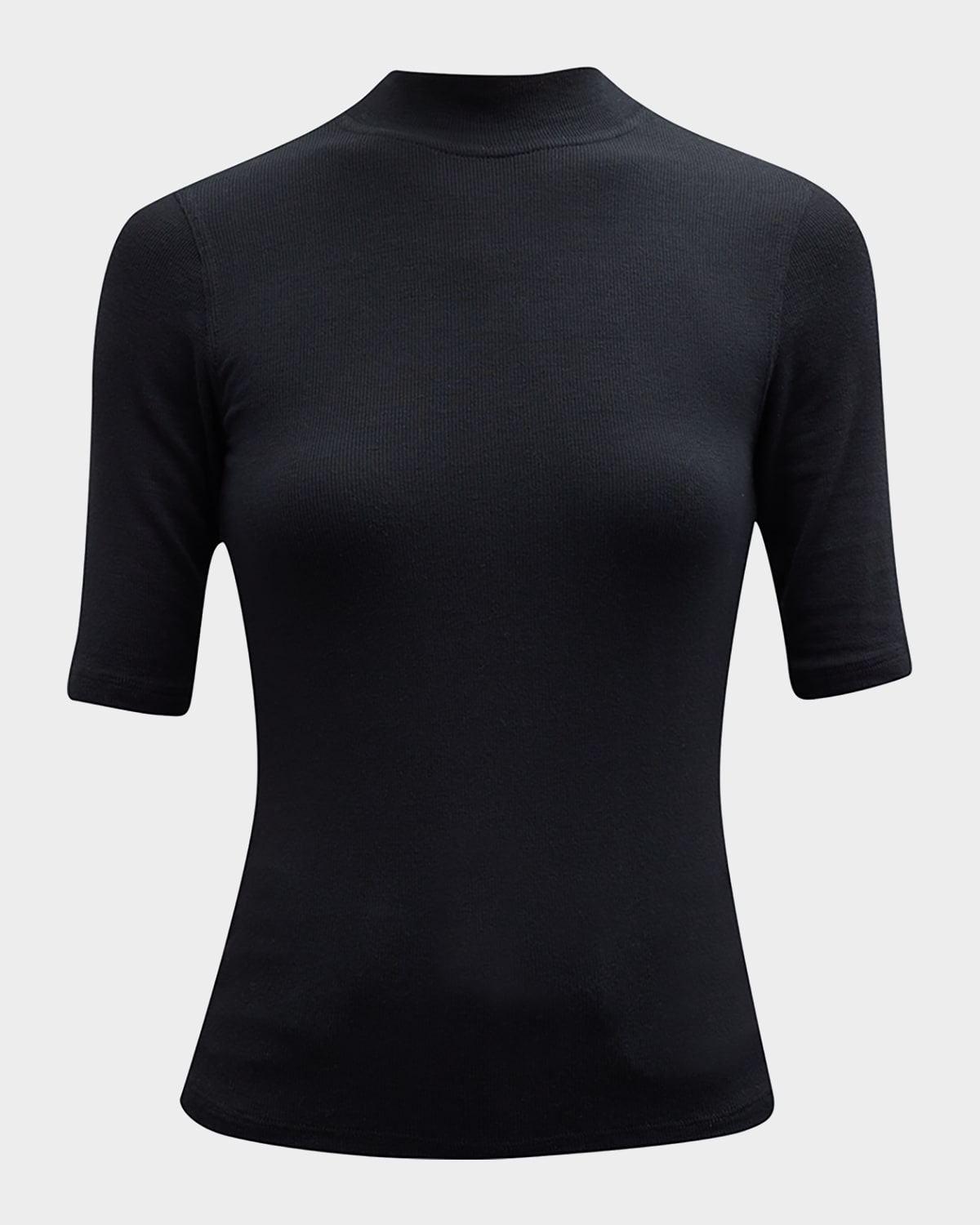 FRAME Ribbed Mock Neck Tee