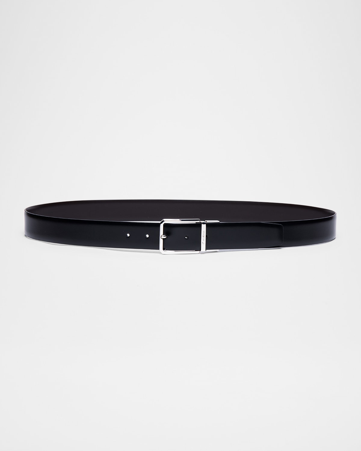 Santoni Men 's Smooth Leather Reversible Belt