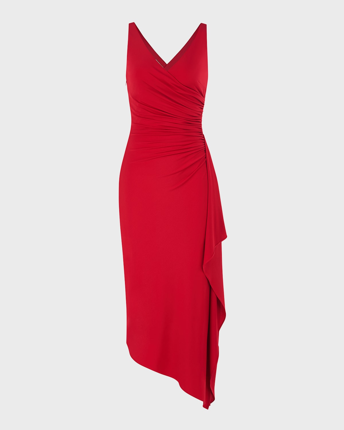 Asymmetric Draped Jersey Tank Dress - White