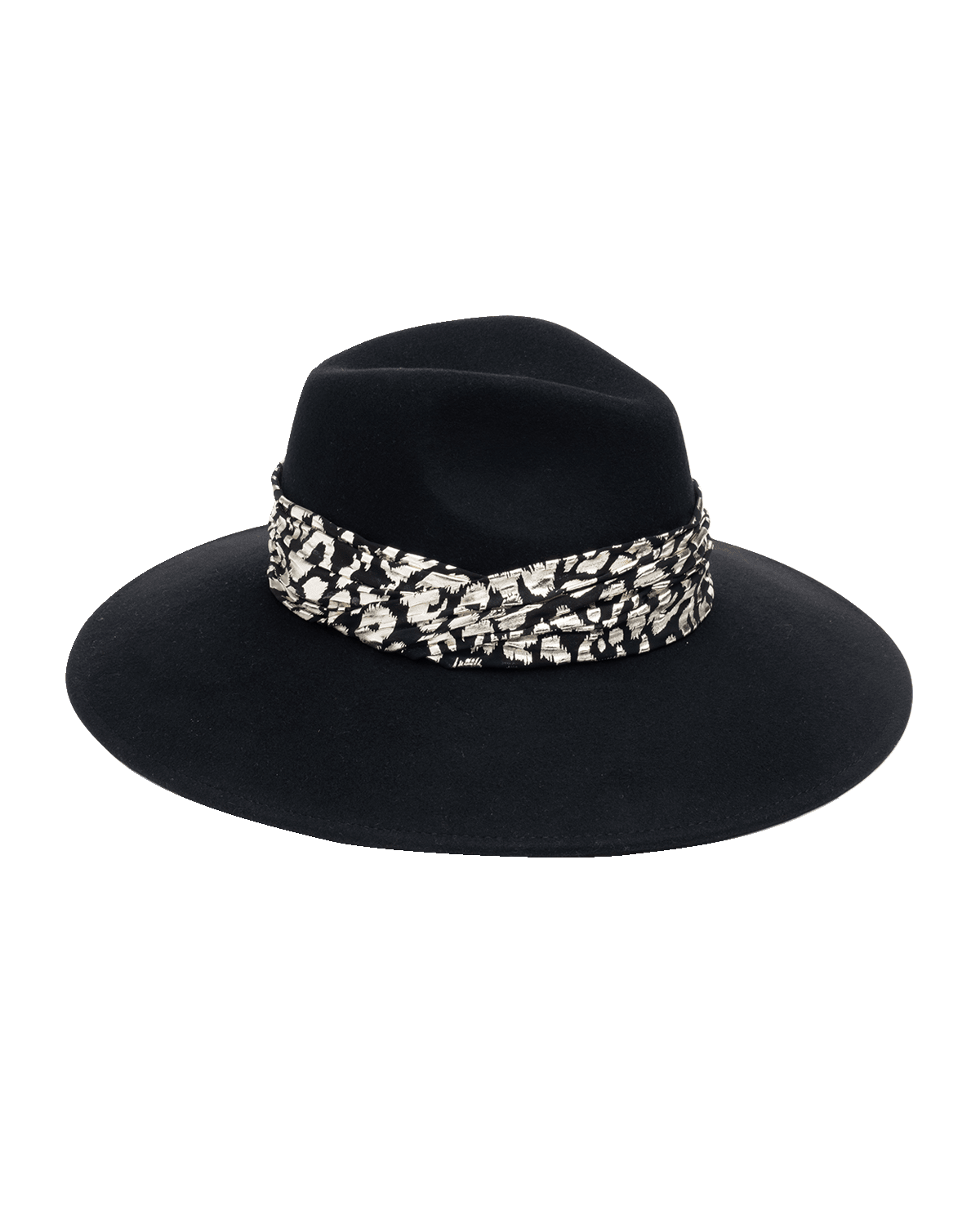 Eugenia Kim Emmanuelle Wool Fedora Hat w/ Metallic Leopard-Print Band