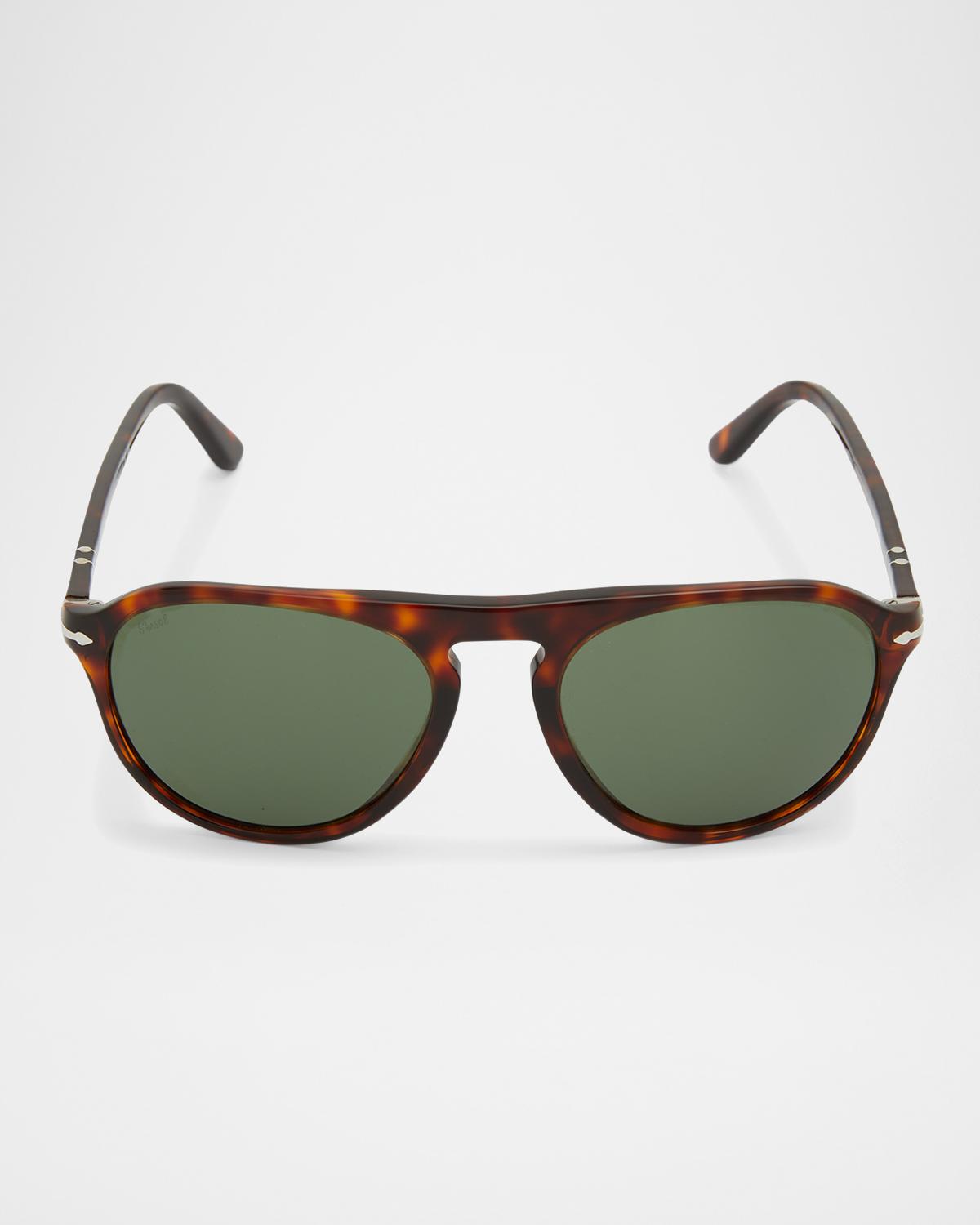 Persol Men's Keyhole Bridge Round Sunglasses
