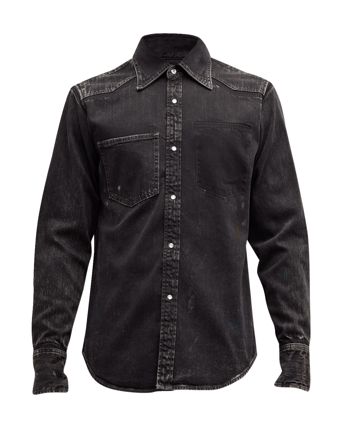 Maison Margiela Men's Painted Denim Sport Shirt