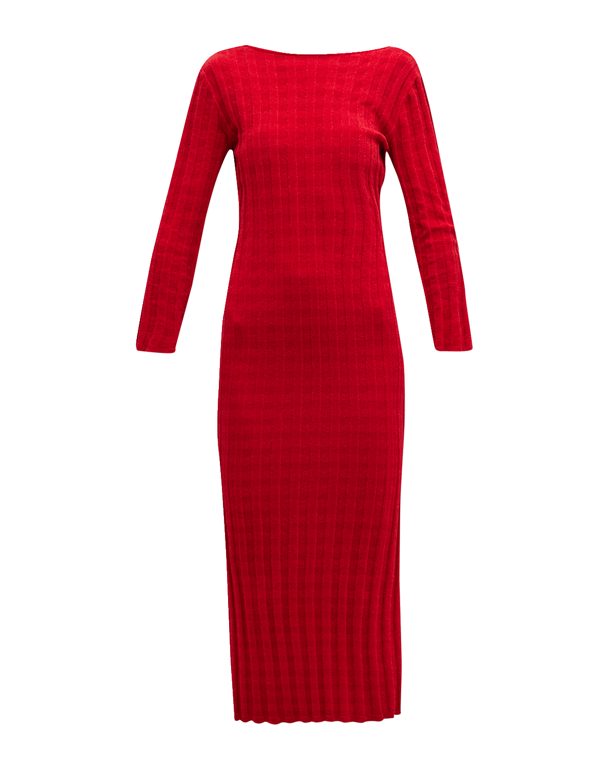 Emporio Armani Bateau-Neck Textured Chenille Midi Dress