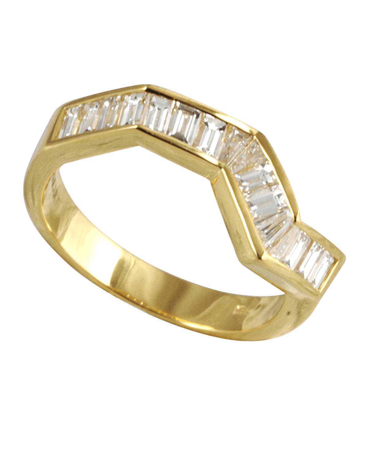 Kavant & Sharart Origami Ziggy White Diamond Ring in 18K Yellow Gold