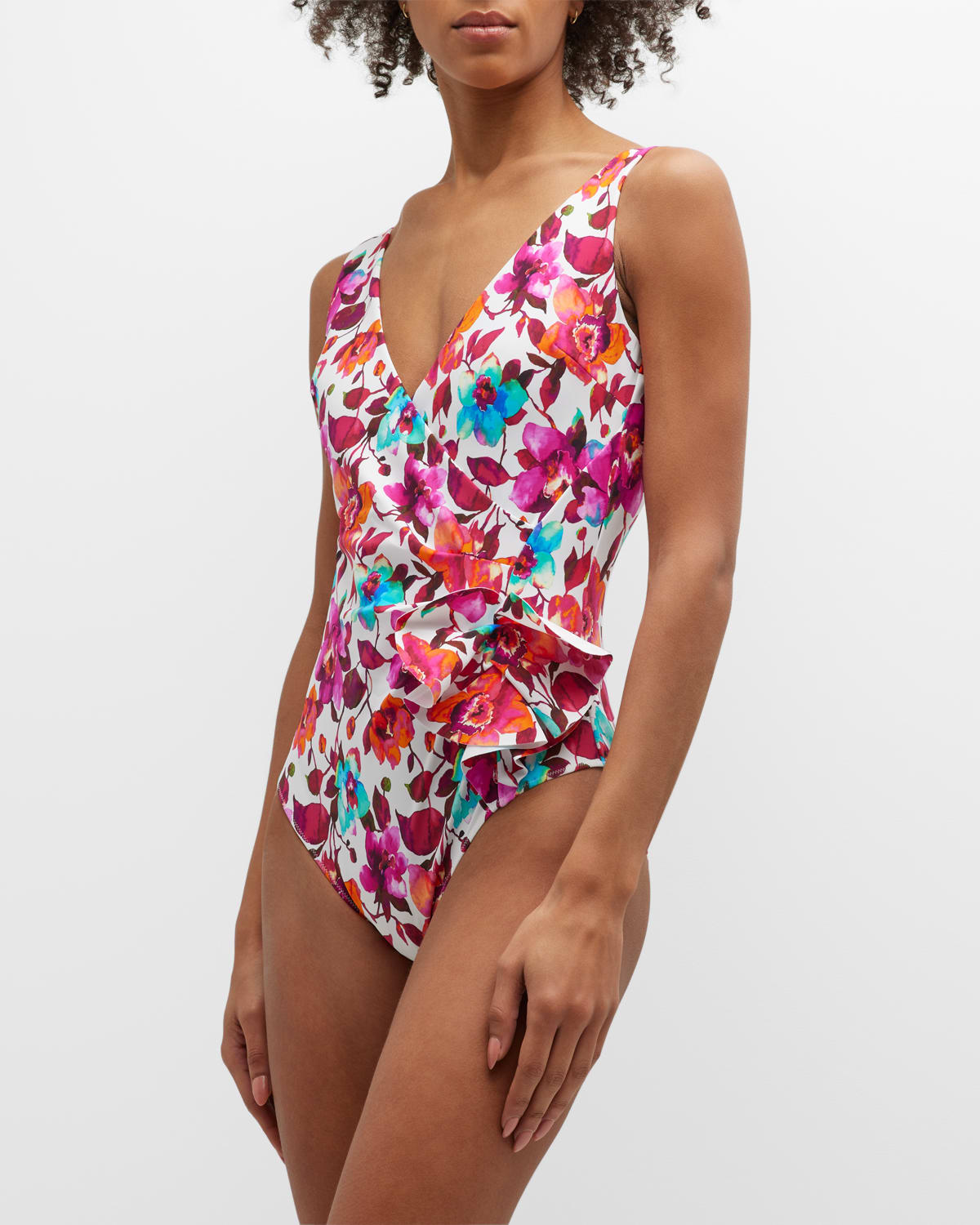 Ruffled One Piece Swimsuit | Neiman Marcus