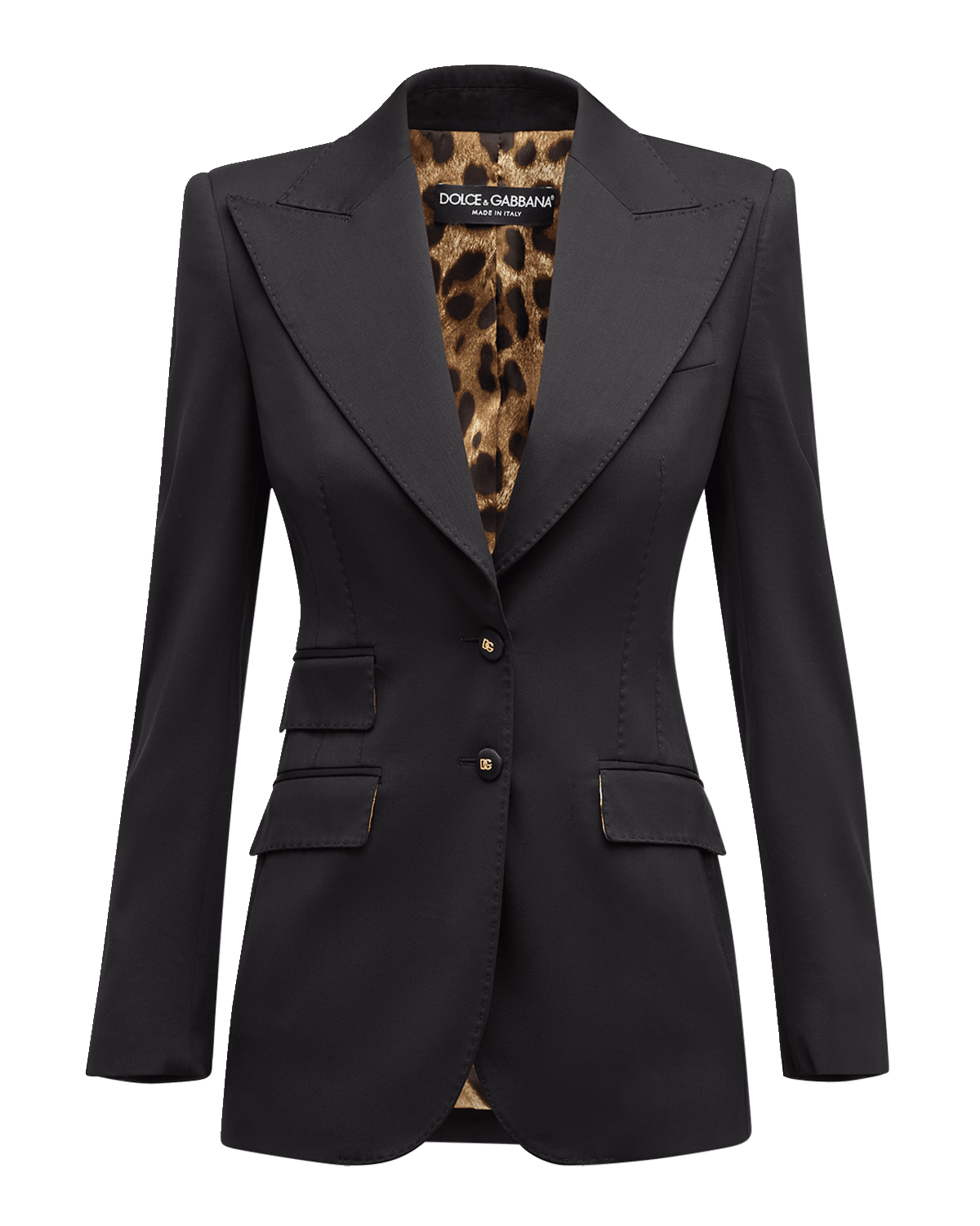 Dolce&Gabbana Wool Blazer Jacket w/ Button Detail