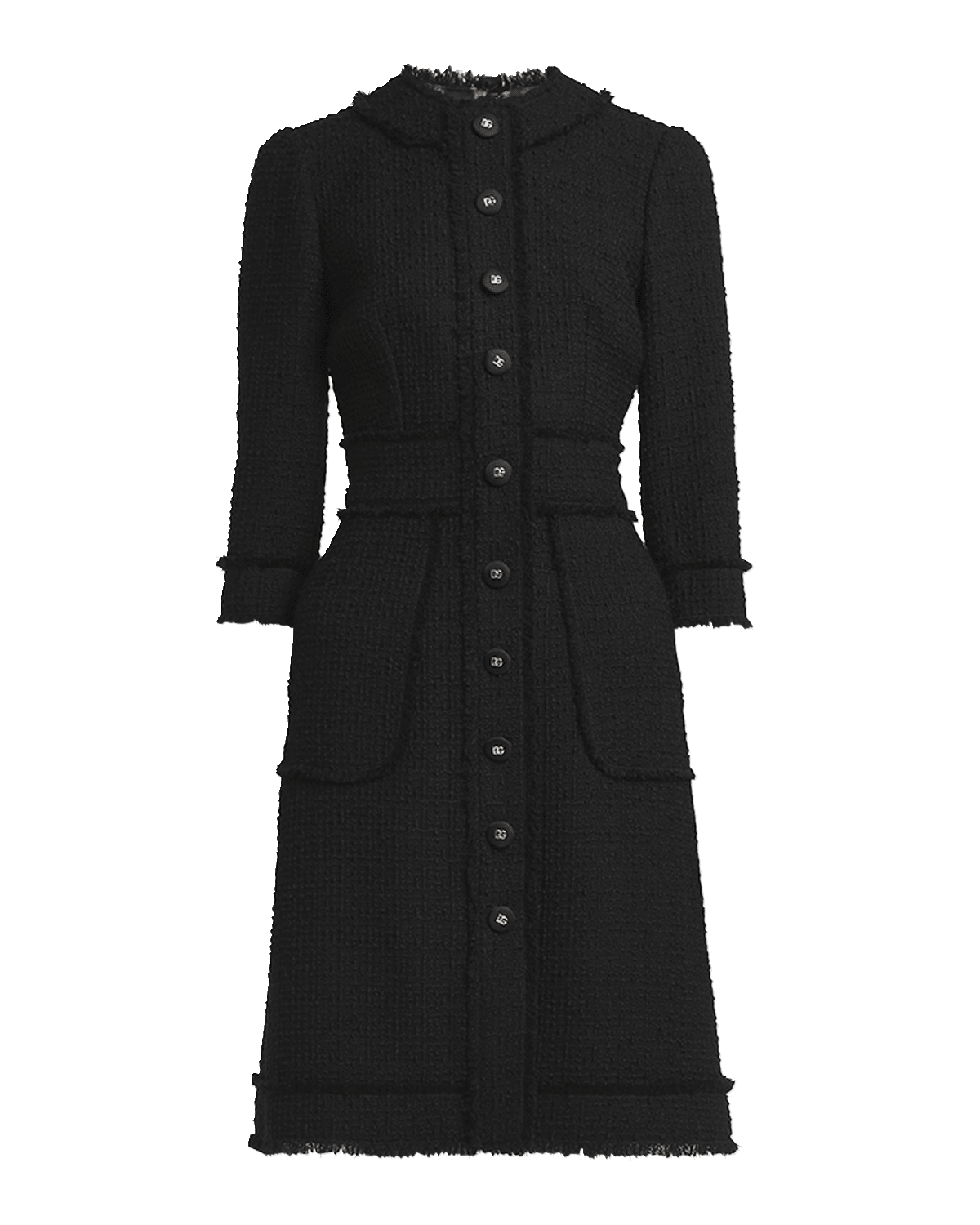 Dolce&Gabbana Tweed Button-Front Short Dress