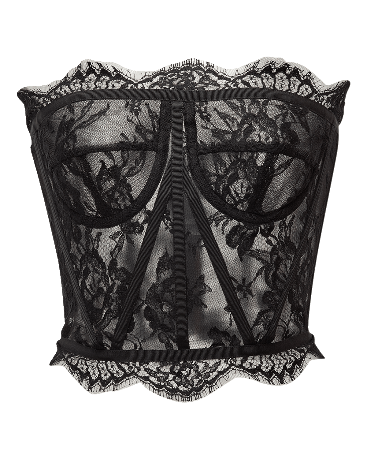 Dolce&Gabbana Scalloped Lace Strapless Corset Top